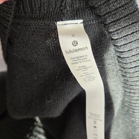Lululemon Sit in Lotus Wrap Merino Wool open front cardigan Black Size 2 - Picture 9 of 16